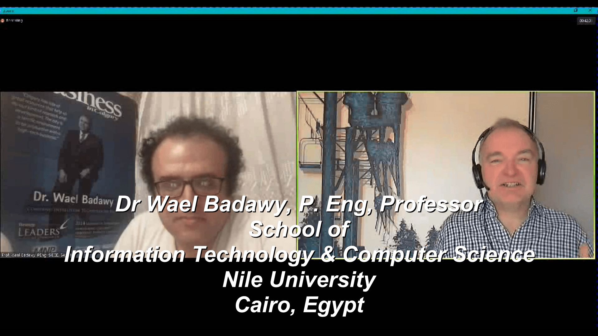 Out-of-Country interviews Dr Wael Badawy while he is a professor at Nile University Cairo Egypt