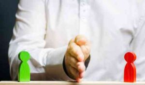 arbitration means being the go-between 2 party's to prevent confrontation